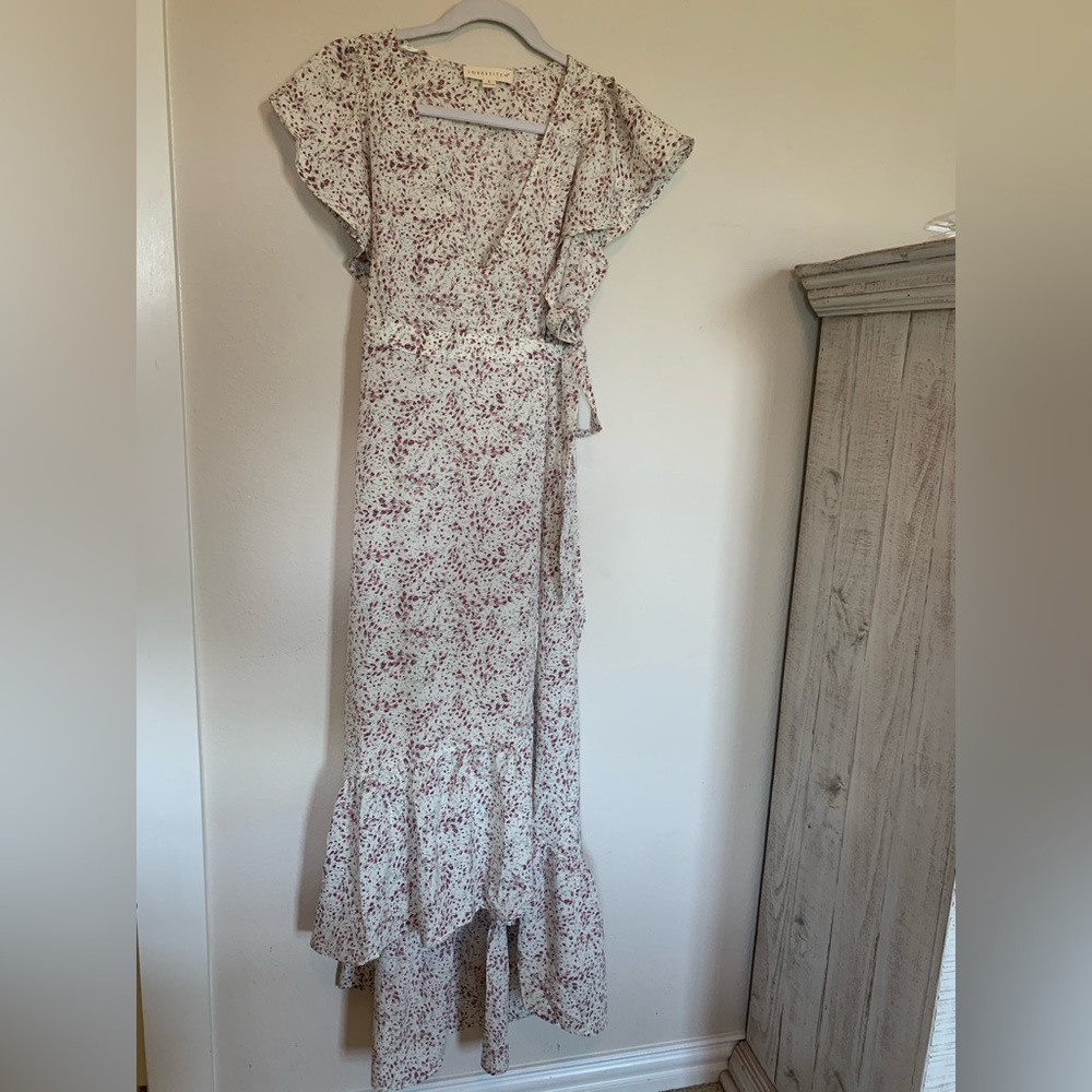 Floral Wrap High-Low dress